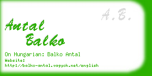 antal balko business card